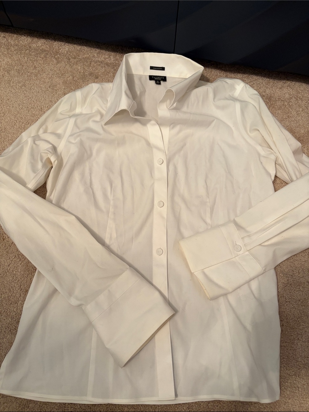 Talbots Ladies White Button-Front Dress Shirt size 12